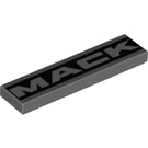 LEGO Dark Stone Gray Tile 1 x 4 with Mack Logo (2431 / 37282)