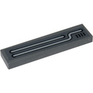 LEGO Dark Stone Gray Tile 1 x 4 with Pipes and Vents - Left Sticker (2431)