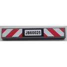 LEGO Dark Stone Gray Tile 1 x 6 with 'JB60025' Sticker (6636)