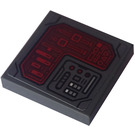 LEGO Dark Stone Gray Tile 2 x 2 Inverted with L-Shaped Control Panel Sticker (11203)