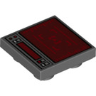 LEGO Dark Stone Gray Tile 2 x 2 Inverted with Red control Panel (11203 / 35663)
