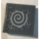 LEGO Dark Stone Gray Tile 2 x 2 Inverted with Spiral and Cracks Sticker (11203)