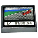 LEGO Dunkles Steingrau Fliese 2 x 2 mit '1/ 01:30:54', Racer Auto Aufkleber mit Nut (3068)