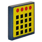 LEGO Donker Steengrijs Tegel 2 x 2 met Zwart Squares en Rood Dots Sticker met groef (3068)