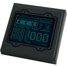 LEGO Dark Stone Gray Tile 2 x 2 with Display Screen, '000' Sticker with Groove (3068)