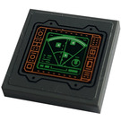 LEGO Dark Stone Gray Tile 2 x 2 with Display Screen, Radar, Controls Sticker with Groove (3068)