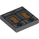 LEGO Gris pierre foncé Tuile 2 x 2 avec Droid T7-O1 Panneau avec rainure (3068 / 10548)