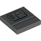 LEGO Dark Stone Gray Tile 2 x 2 with Gonk Control Panel with Groove (3068 / 18088)