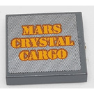 LEGO Dark Stone Gray Tile 2 x 2 with 'MARS CRYSTAL CARGO' Sticker with Groove (3068)