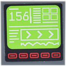 LEGO Gris pierre foncé Tuile 2 x 2 avec Monitor Autocollant avec rainure (3068)