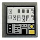 LEGO Dark Stone Gray Tile 2 x 2 with Solitaire Card Game and Switches Sticker with Groove (3068)