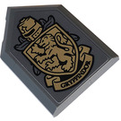 LEGO Dark Stone Gray Tile 2 x 3 Pentagonal with Griffindor Coat of Arms Sticker (22385)
