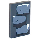 LEGO Dark Stone Gray Tile 2 x 3 with Bricks with Snow Sticker (26603)