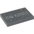 LEGO Donker Steengrijs Tegel 2 x 3 met 'TOM RIDDLE' Headstone Sticker (26603)