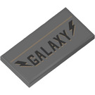 LEGO Dark Stone Gray Tile 2 x 4 with ‘GALAXY’ and 2 Lightning Bolts Sticker (87079)