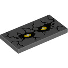 LEGO Dark Stone Gray Tile 2 x 4 with Rock Creature Face (87079)