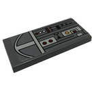 LEGO Dark Stone Gray Tile 2 x 4 with SW V-Wing Starfighter Circuitry Sticker (87079)