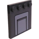 LEGO Dark Stone Gray Tile 4 x 4 with Studs on Edge with AT-TE Armor Plate Sticker (6179)