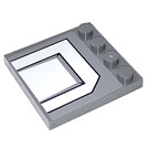 LEGO Dark Stone Gray Tile 4 x 4 with Studs on Edge with Panel Sticker (6179)