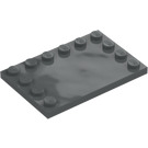 LEGO Тъмно каменно сиво Плочка 4 x 6 с шпилки На 3 Edges (6180)