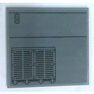 LEGO Dark Stone Gray Tile 6 x 6 with SW Vents and Black Lines (Right) Sticker with Bottom Tubes (10202)