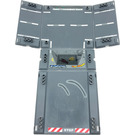LEGO Dark Stone Gray Tiny Turbo. Road Box with City Streets, 'STOP' and Tunnel Entrance Sticker (86501)