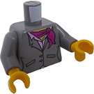 LEGO Gris piedra oscuro Torso con Chaqueta, Rosa Blouse, y Magenta Bufanda (76382 / 88585)