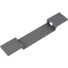 LEGO Dark Stone Gray Train Base 6 x 34 Split-Level with Bottom Tubes and 1 Hole on each end (2972)