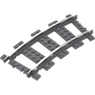 LEGO Tumma kivenharmaa Juna Track 9V Kaareva (2867 / 74747)