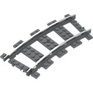 LEGO Dunkles Steingrau Zug Track 9V Gebogen (2867 / 74747)