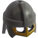 LEGO Gris piedra oscuro Viking Casco con Visera con Gold Parte inferior (67037)