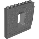 LEGO Dark Stone Gray Wall 1 x 8 x 6 with Window and Brick Pattern (51697)