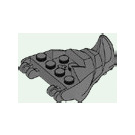 LEGO Dark Stone Gray Dragon Head Jaw with Horn with White Teth