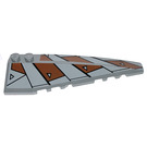 LEGO Dark Stone Gray Wedge 10 x 3 x 1 Double Rounded Right with Brown Areas, Black Lines and Triangles Sticker (50956)