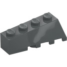 LEGO Mørk stengrå Kile 2 x 4 Sloped Venstre (43721)