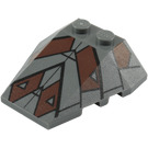 LEGO Dark Stone Gray Wedge 4 x 4 Triple with Sith Nightspeeder Pattern with Stud Notches (48933 / 96543)