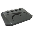 LEGO Dark Stone Gray Wedge 4 x 6 Curved with Black Symbols Sticker (52031)