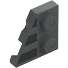 LEGO Dark Stone Gray Wedge Plate 2 x 2 Wing Left with Black stripes (24299 / 102784)