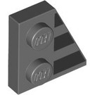 LEGO Dark Stone Gray Wedge Plate 2 x 2 Wing Right with Black stripes (24307 / 102783)