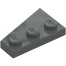 LEGO Tumma kivenharmaa Kiila Levy 2 x 3 Siipi Oikein  (43722)