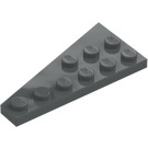 LEGO Dark Stone Gray Wedge Plate 3 x 6 Wing Right (54383)