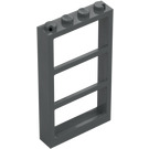 LEGO Dark Stone Gray Window 1 x 4 x 6 Frame with Three Panes (46523 / 57894)