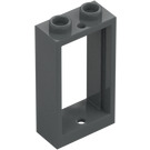 LEGO Dark Stone Gray Window Frame 1 x 2 x 3 without Sill (3662 / 60593)