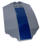 LEGO Gris pierre foncé Pare-brise 6 x 8 x 2 Incurvé avec Dark Bleu Stripe Autocollant (41751)
