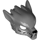 LEGO Dark Stone Gray Wolf Head with Gray Fur and Ears (11233 / 12829)