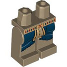LEGO Dunkel Beige Amset-Ra Beine mit Blau Rags, Golden Loincloth mit Hieroglyphs und Golden Gürtel mit rot X (3815 / 94368)