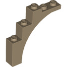 LEGO Dunkel Beige Bogen 1 x 5 x 4 Unregelmäßiger Bogen, verstärkte Unterseite (76768)