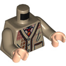 LEGO Mørkebrun Arthur Weasley med Mørkebrun Patchwork Sweater Minifig Torso (973 / 76382)