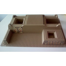 LEGO Dark Tan Baseplate 32 x 48 Raised with Level Front with Hieroglyphs Sticker (51542)