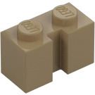 LEGO Dark Tan Brick 1 x 2 with Groove (4216)